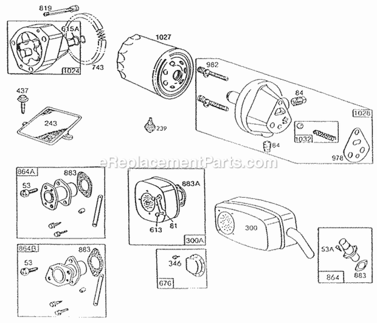 Air Cleaner Grp Diagram and Parts List for 400437-0113-99  Briggs and Stratton Engine